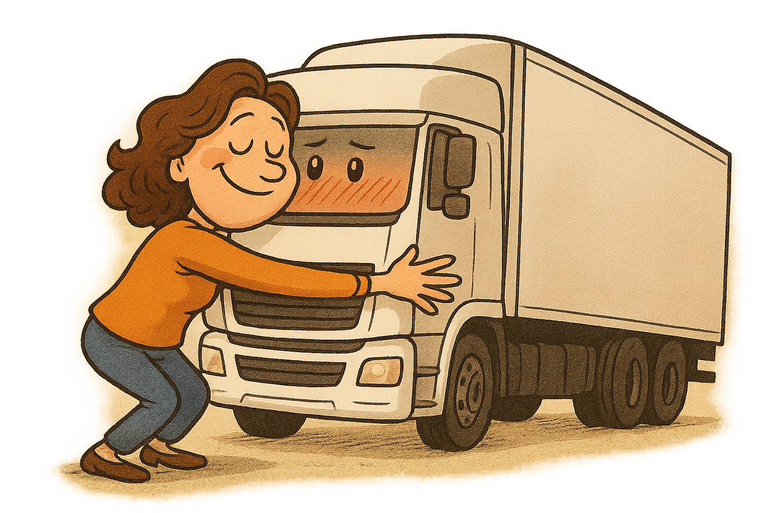 marie-claude et truck-kun se fesant un calin